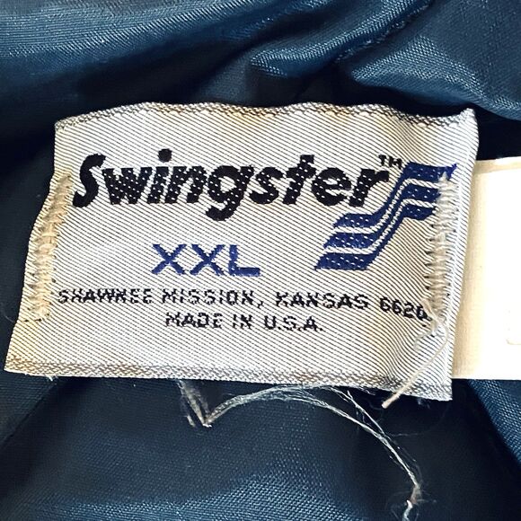 RARE Vtg Swingster Supersweet Feeds Jacket Puffer XXL Blue Winter Farm Ski Y2K - Picture 3 of 16